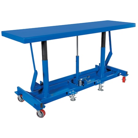 Vestil Long Deck Cart 4000lb 96 x 30 Poly-On-Steel Casters LDLT-3096-4